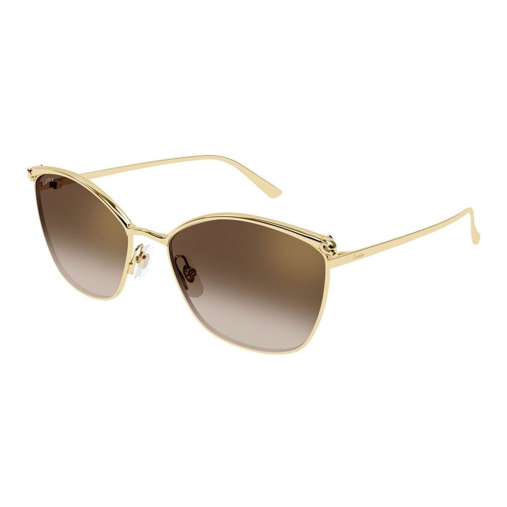 Cartier CT0595S-002 Sunglasses Gold Brown Metal